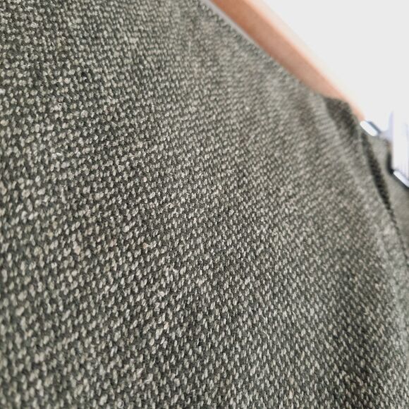 C'EST CITY Silk Wool Blend Side Zip Slit Knee Length Skirt Green Sz 6 - Picture 7 of 8